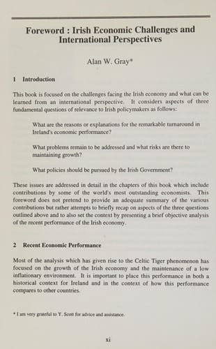 International Perspectives on the Irish Economy