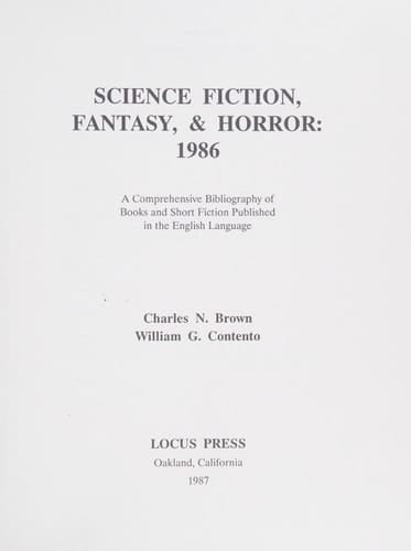 Science Fiction, Fantasy and Horror, 1986