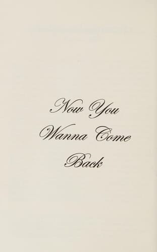 Now You Wanna Come Back