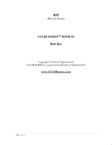 RIP [Rest In Peace), a CUL8R Time Travel Mystery/Romance