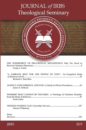 Journal of IRBS Theological Seminary 2019 Jirbsts 2019