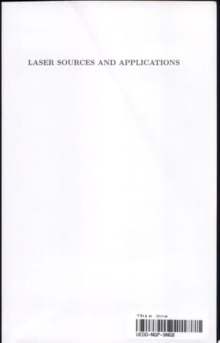 Laser Sources and Applications
