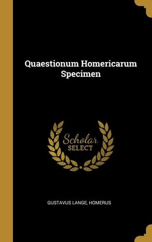 Quaestionum Homericarum Specimen