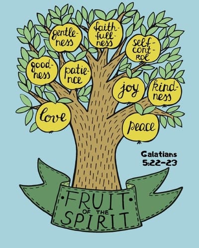 Galatians 5 22-23 Fruit of the Spirit: Is Love, Joy, Peace, Forbearance, Kindness, Goodness, Faithfulness, Gentleness and Self-Control, Christian Gratuation Gifts for Women, Christian Gifts for Sisters, 8x10 Inches Dot Grid Blank Notebook