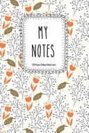 My Notes 120 Blank Lined Page Softcover Notes Journal, College Ruled Composition Notebook, 6x9 Blank Line Watercolor Llama Cactus Flower Design Cover Note Book