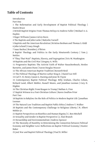 Baptist Political Theology
