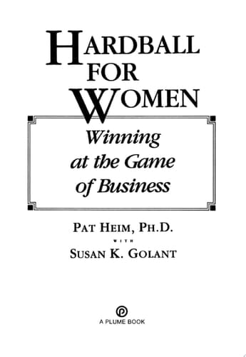 Hardball for Women Revised Edition