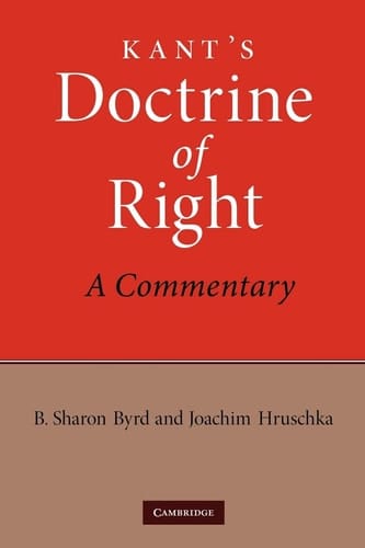 Kant's Doctrine of Right A Commentary