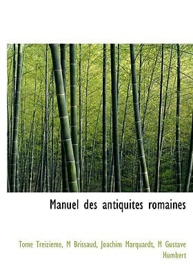 Manuel des antiquités romaines