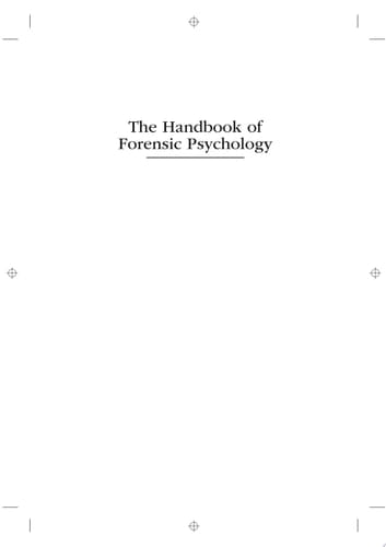 The Handbook of Forensic Psychology