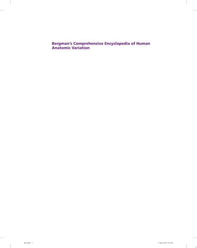 Bergman's Comprehensive Encyclopedia of Human Anatomic Variation