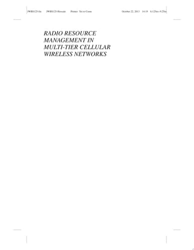 Radio Resource Management in Multi-Tier Cellular Wireless Networks