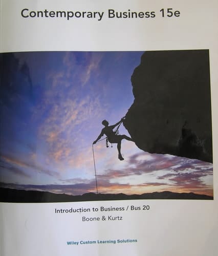 Contemporary Business Introduction to Business / Bus 20