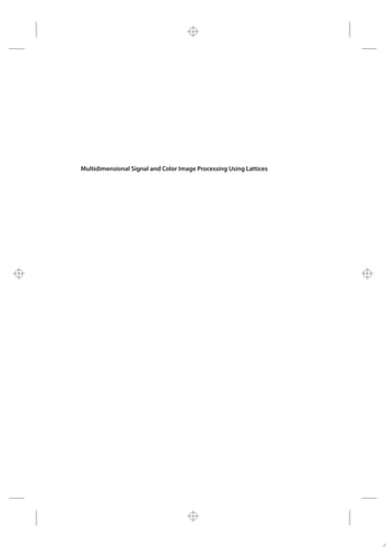 Multidimensional Signal and Color Image Processing Using Lattices