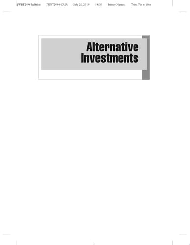 Alternative Investments CAIA Level I