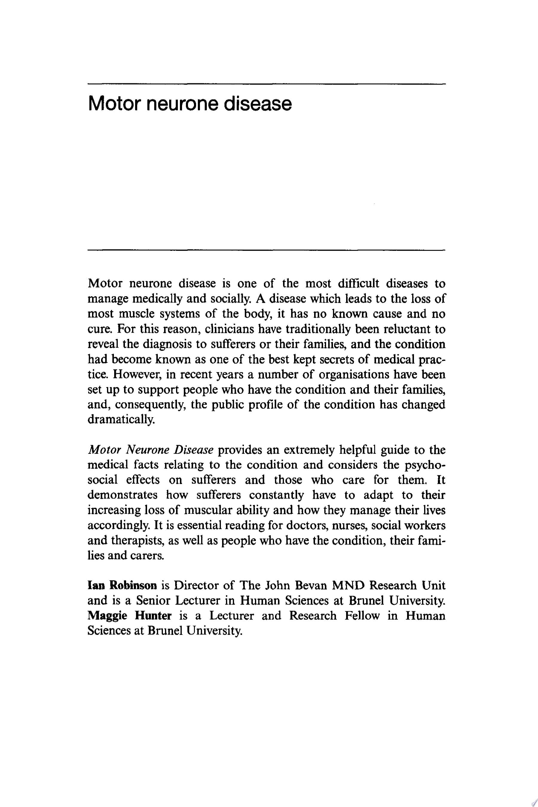 Motor Neurone Disease