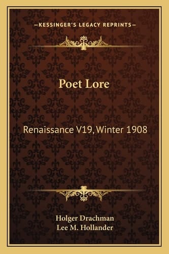 Poet Lore: Renaissance V19, Winter 1908