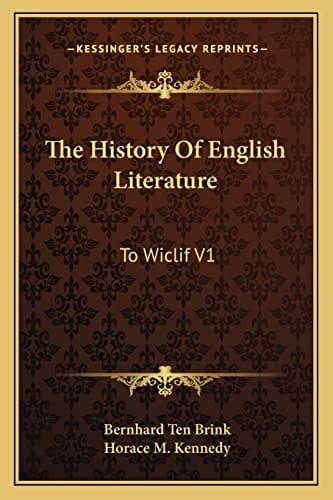 The History Of English Literature: To Wiclif V1