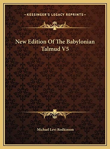 New Edition Of The Babylonian Talmud V5