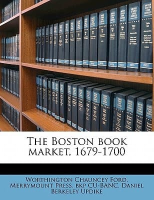 The Boston book market, 1679-1700