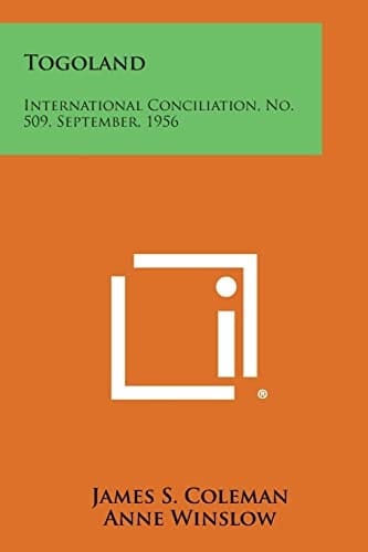 Togoland International Conciliation, No. 509, September, 1956