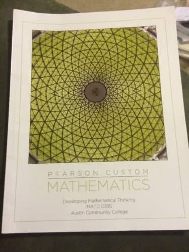 Pearson Custom Mathematics Developing Mathematical Thinking