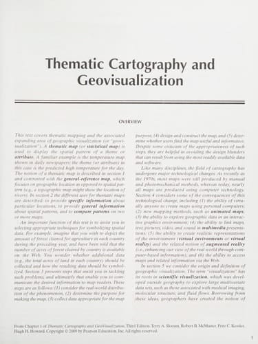 Thematic Cartography and Geovisualization