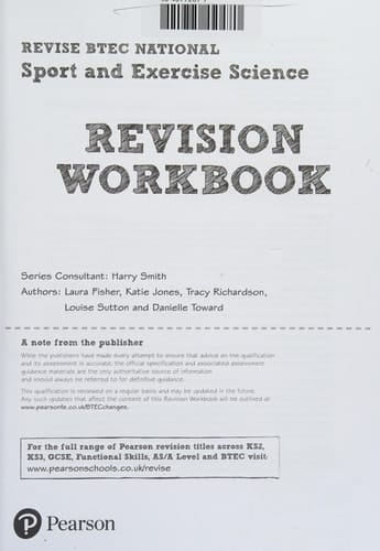 Pearson REVISE BTEC National Sport and Exercise Science Revision Workbook - for 2025 Exams