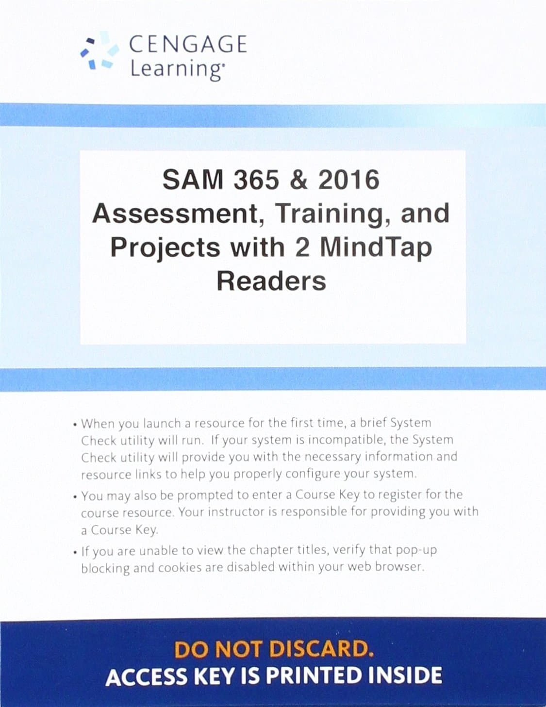 LMS Integrated SAM 365 & 2016 Assessments, Trainings, and Projects with 2 MindTap Readers, (6 months) Printed Access Card