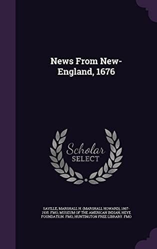 News From New-England, 1676