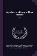 Acta Soc. Pro Fauna Et Flora Fennica 20