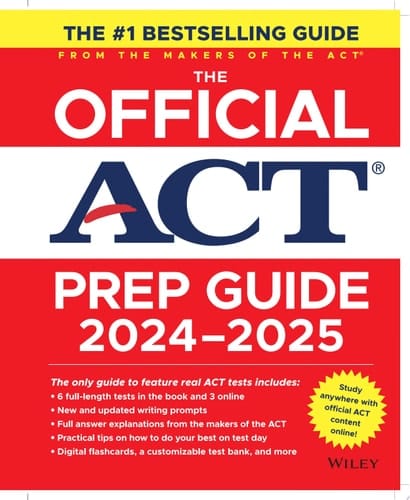 The Official ACT Prep Guide 2024-2025 Book + 9 Practice Tests + 400 Digital Flashcards + Online Course