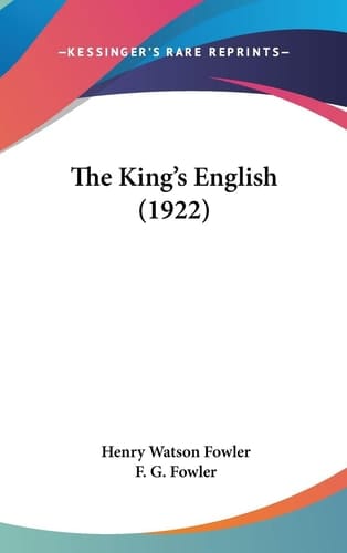 The King's English (1922)