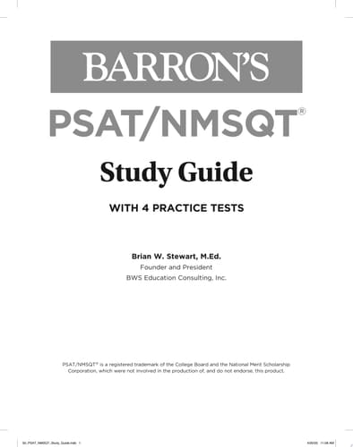 PSAT/NMSQT Study Guide with 4 Practice Tests