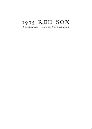 1975 Red Sox American League Champions