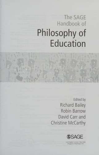 The SAGE Handbook of Philosophy of Education