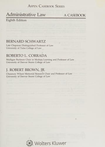 Administrative Law A Casebook