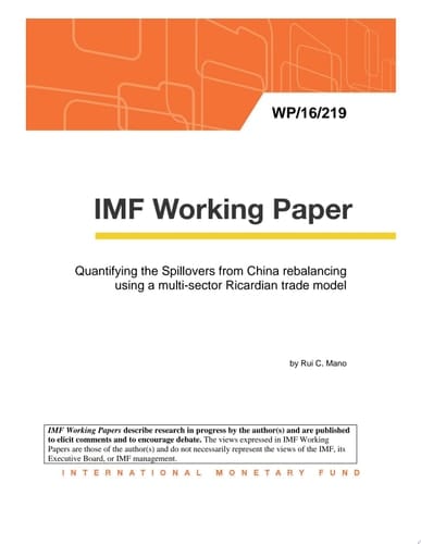 Quantifying the Spillovers from China Rebalancing Using a Multi-Sector Ricardian Trade Model