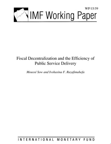 Fiscal Decentralization and the Efficiency of Public Service Delivery