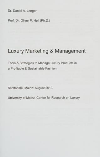 Luxury Marketing and Management