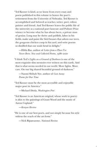 More in Time A Tribute to Ted Kooser