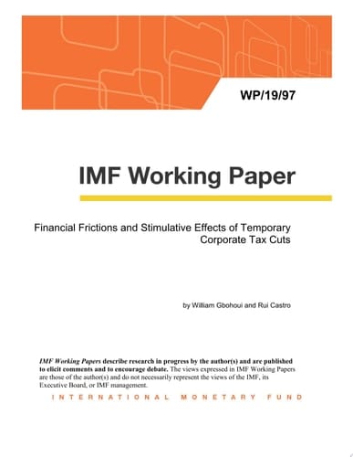 Financial Frictions and Stimulative Effects of Temporary Corporate Tax Cuts