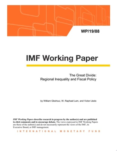 The Great Divide: Regional Inequality and Fiscal Policy