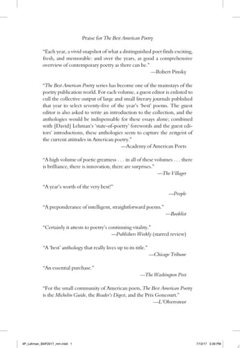 Best American Poetry 2017