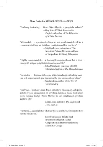 Richer, Wiser, Happier How the World's Greatest Investors Win in Markets and Life