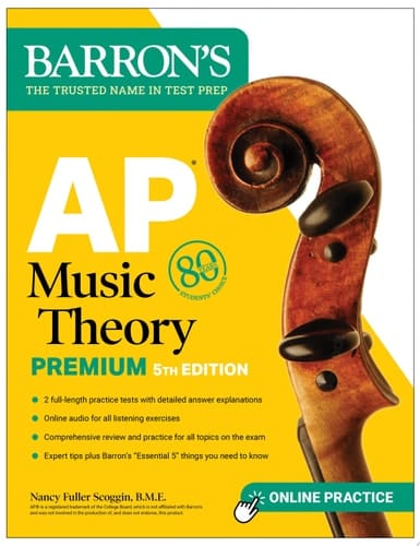 AP Music Theory Premium, Fifth Edition: Prep Book with 2 Practice Tests + Comprehensive Review + Online Audio