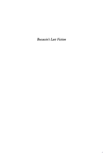 Boccaccio's Last Fiction
