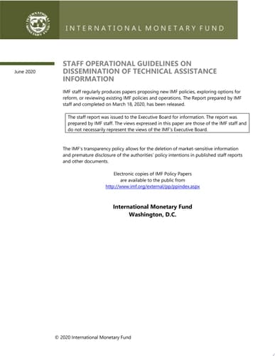 Staff Operational Guidelines On Dissemination Of Technical Assistance Information