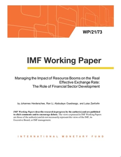Managing the Impact of Resource Booms on the Real Effective Exchange Rate: The Role of Financial Sector Development