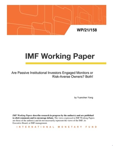 Are Passive Institutional Investors Engaged Monitors Or Risk-Averse Owners? Both!